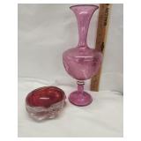 Pairpoint Rosaria art Glass Bud Vase, Vtg Murano