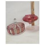 Vtg. Covered Candy Dish, Vtg. Ruby Red A