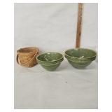 Vtg. McCoy Green Stoneware mixing bowls, Vtg.