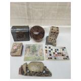 Vtg. Tin Lucky Souvenir Bank, Wood apple ,