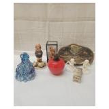 1960 Wheaton glass girl, Glass apple, Vtg. H
