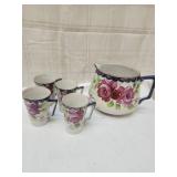 Vtg. Nippon porcelain  Hand painted pitcher & cups