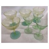 Vintage green & vaseline uranium depression