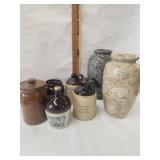 Vtg. Two tone stoneware,  stone Marble Vases