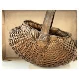 Nice primitive hand-woven gathering basket
