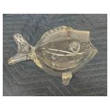 Blenko style glass fish vase