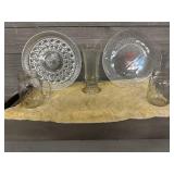 Glassware (ball jars and 2 plates one from glass