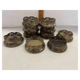 10 Rare Antique Silver Plated Waterfowl Coasters