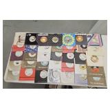35 assorted 45rpm vinyl records, many promo copies