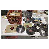 Crate of 78 rpm record albums
