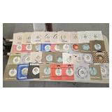 36 Assorted 45rpm Vinyl Records, Many Promo Copies