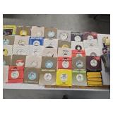 35 assorted 45rpm vinyl records, many promo copies