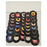 36 assorted 45 vinyl records