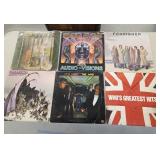 6 Rock vinyl record albums: The Who, Foreigner,