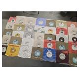 35 assorted 45rpm vinyl records, many promo copies