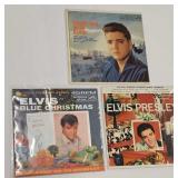 3 Elvis Presley 45 Records With Sleeves, Christmas