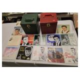 13 empty Elvis Presley 45 sleeves & 2 45 storage
