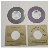 2 purple Elvis Presley 45 rpm vinyl records