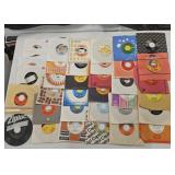 36 assorted 45 vinyl records: Marvin Gaye, Cher,
