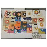 35 assorted 45rpm vinyl records: neil Young,