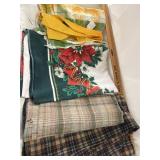 Vtg. Apron, Vtg Table cloth, Fabric Remnants