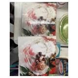 2 Glass Heart Shaped Serving Trays