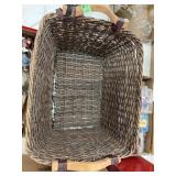 Hand made wire framed woven basket
