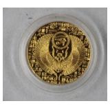 1/200th oz. t. .999 Fine Gold 'Scarab' Round