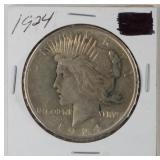1924 Peace Silver Dollar, 90% Silver Coin