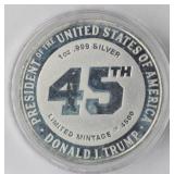 1 oz. t. .999 Fine Silver 'Trump' Round