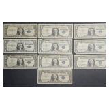 10x Series 1957 $1 Silver Certificates