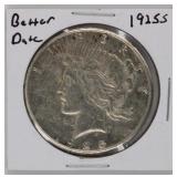 1925-S Peace Silver Dollar,LOWER MINTAGE, 90%