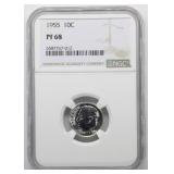1955 NGC PF68 Roosevelt Dime