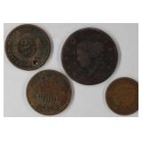 Early American Small Cent Coins, Holed