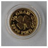 1/2 Gram, .999 Fine Gold 'Monarch Metals' Round
