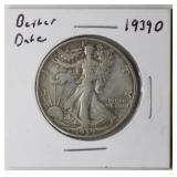 1939-D Walking Liberty Half Dollar, Better Date,