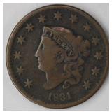 1881 Large Cent Coin