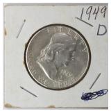 1949-D Franklin Half Dollar, 90% Silver