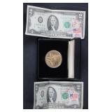 1976 Nat'l. Bicenten. Medal, 2x 1976 $2 Notes w/