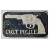 1 oz. t. .999 Fine Silver 'Colt Police' Bar