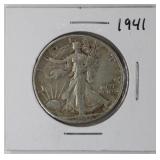 1941 Walking Liberty Half Dollar, 90% Silver