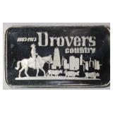 1 oz. t. .999 Fine Silver 'The Drovers' Bar