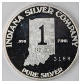 1 oz. t. .999 Fine Silver 'Indiana' Round