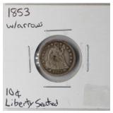 1853 w/ Arrows Liberty Seated Dime