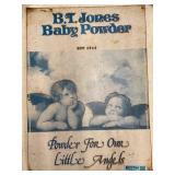 Metal Advertising Sign, 1912 B.T. Jones Baby
