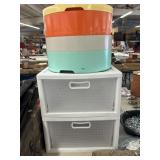 2 drawer storage container and 3 compartment