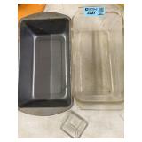 PYREX Bread pan, aluminum bread pan, glass cube