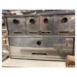 Speco chrome bread box, canister combo unit
