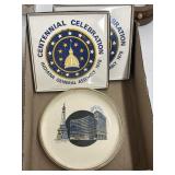 Two Centennial celebration tiles from Indiana