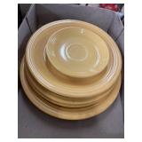 4 Plates & 1 Saucer Yellow Fiestaware